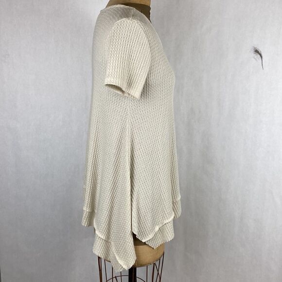 altar’d state Waffle Weave Top Blouse Tunic Size Small Cream Beige Lightweight - Picture 6 of 11